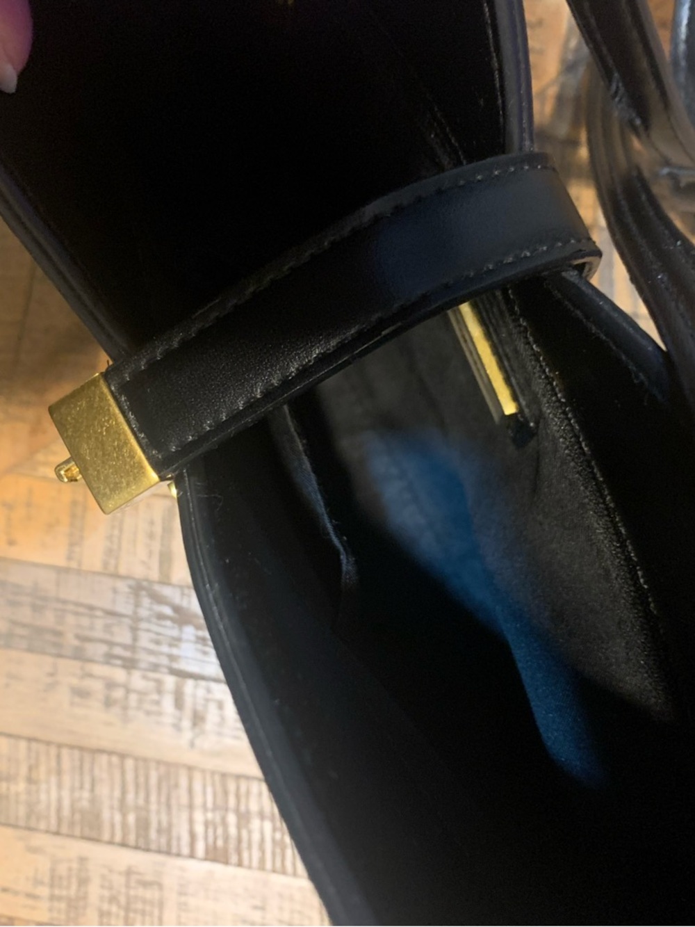 Miztique Black Faux Leather Shoulder Bag with Gold Accent - Picture 11 of 11